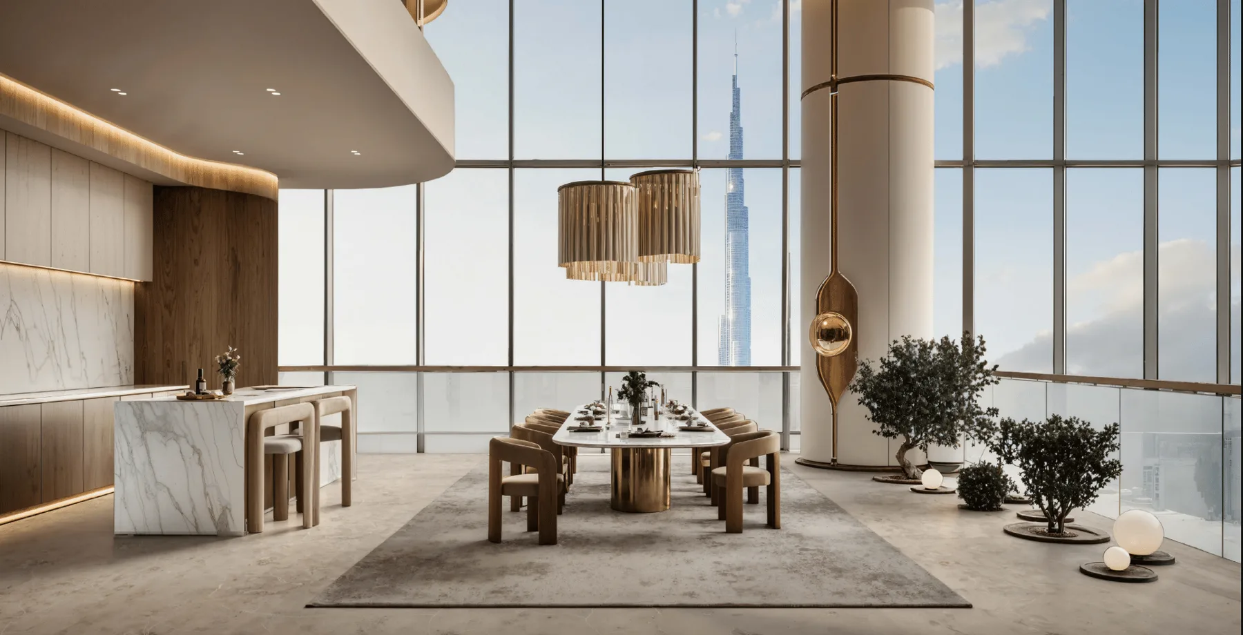 Open-plan living and dining room