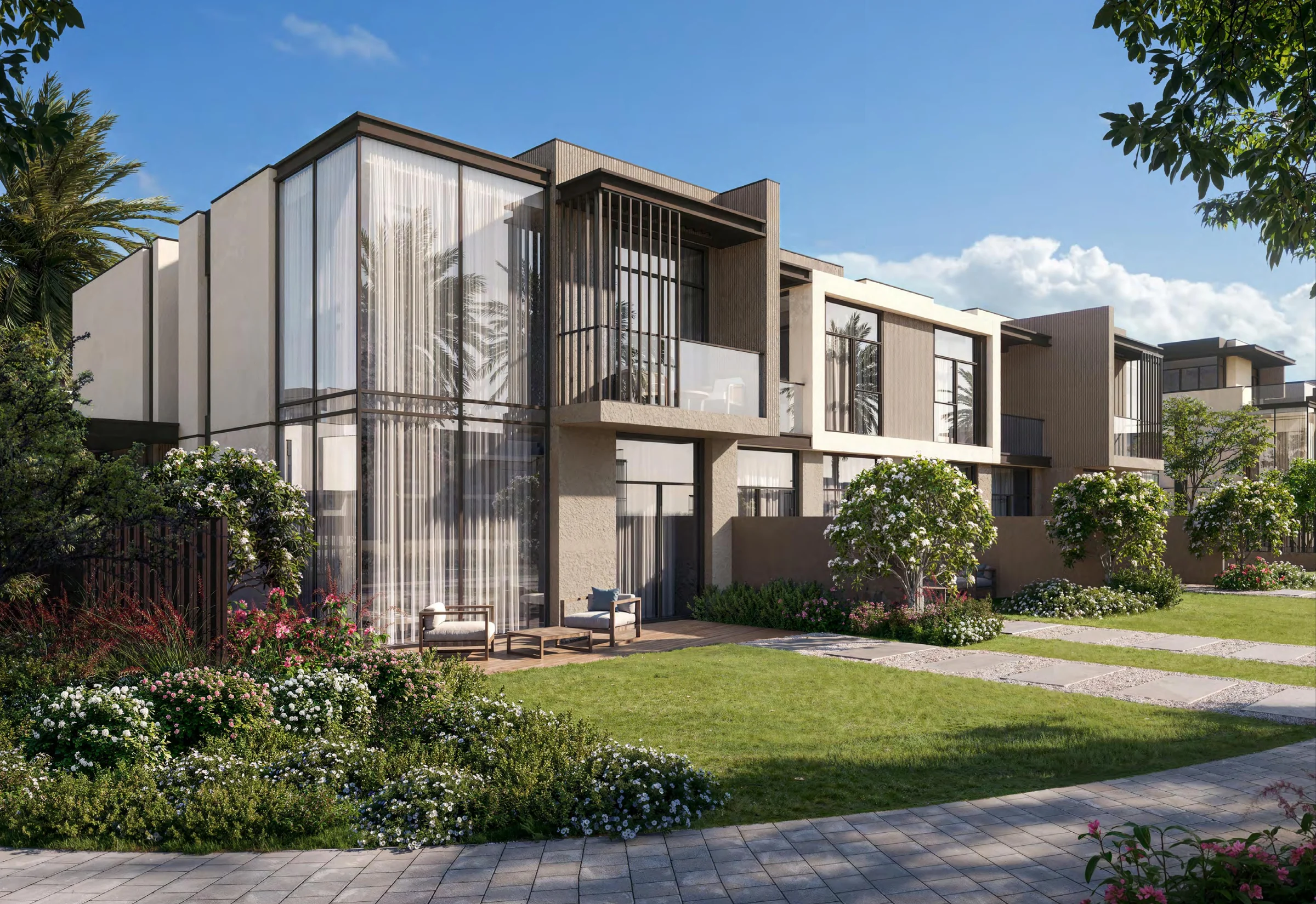 A row of townhouses
